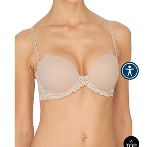 Natori feathers café convertible strapless bra 32DD 3 hook closure BNWOT
